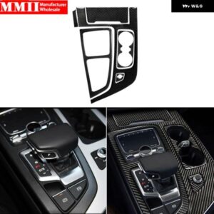 アウディ カーボン ステッカー Q7 SQ7 4メートル 2016-19 ギア ボックス シフト センター コンソール パネル インテリア カーアクセサリー