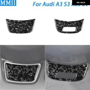 アウディ A3 S3 RS3 8V 2013-2019 カーボン ステアリングホイール あご パネル カバー 装飾カー インテリア アクセサリー ステッカー