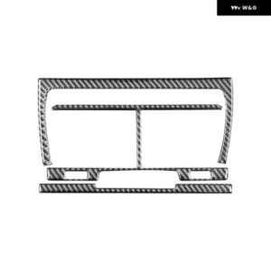 アウディ Q7 2007-2015 リアルソフトカーボンカー セントラ ル エアコン アウトレット ベントカバー トリム インテリア