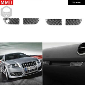 アウディ カーボン ステッカー カーアクセサリー グローブ ボックス ボタン パネル インテリア トリム ツール ボックス ハンドルカバー A3 S3 8P 2006 2007