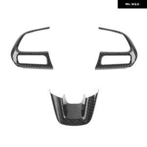 ジープ ステアリングホイール 装飾カバー トリム ステッカー レネゲード 2015+/コンパス 2017+ アクセサリー ABS カーボン
