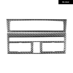 アウディ Q7 2007-2015 リアルソフトカーボンカー セントラ ル AC エア コントロール ボタン パネル カバー トリム インテリア