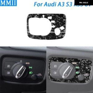 アウディ A3 S3 RS3 8V 2013-2019 カーボン ヘッドライト スイッチ コントロール パネル カバー トリム カー インテリア アクセサリー ステッカー