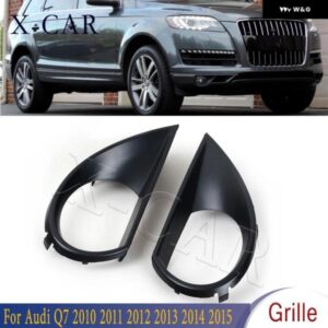 アウディ Q7 2010-15 フロント バンパー アンダー フォグランプ ライトカバー フレーム キャップ蓋 4L0807498A 4L0807450A