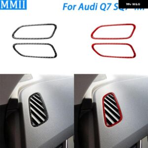 アウディ Q7 SQ7 4メートル 2016-2019 アクセサリーカーボン ダッシュボード 空調 アウトレット ベント トリム カバー 車内 ステッカー