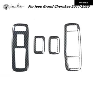 ジープ カーボングレイン車窓スイッチ パネル カバー トリム 2014-2019 グランド チェロキー 2015-17 限定 WK2 オーバーランド 2018