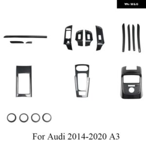 アウディ 2014-2020 A3 アクセサリー インテリア アップグレード : 傷つきにくいカーボン装飾 トリム ABS センター コンソール ギア パネル