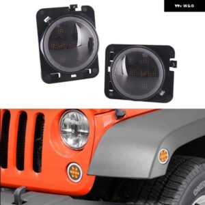 ジープ LED サイド マーカーライト ホワイト DRL アンバー LED ウィンカーライト フェンダーシグナル パーキング ライト 2007-2018 ラングラー JK