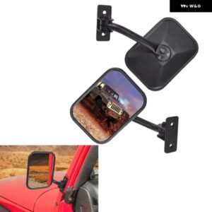 ジープ ドアオフ クイックリリース サイドヒンジ ビューミラー 四角/円形スポットミラー ラングラー 1997-2006 TJ LJ 2007-2018 JK JKU