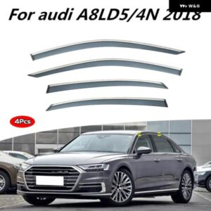 アウディ A8L D5/4N 2018-22 窓 装飾 高輝度ストリップウィンドウバイザー ウェザーシールド風雨ガードシェルター