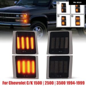 シボレー 4ピース 車 LED フロントコーナーサイド マーカーライト C/K 1500 2500 3500 1994-1998