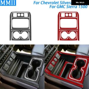 シボレー シルバラード GMC シエラ 2014-2018 カーボン 収納 ボックス カップ ホルダー パネル カバー トリム カーアクセサリー