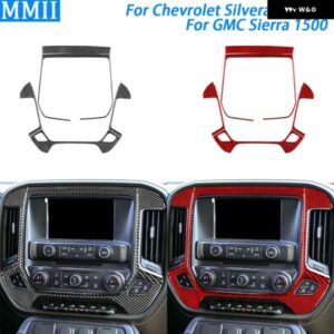 シボレー シルバラード GMC シエラ 2014-2018 カーボン中央 制御 サラウンド パネル トリム カバー カーアクセサリー ステッカー