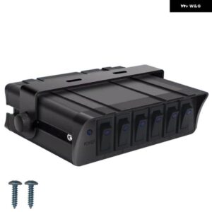 ジープ マリンロッカースイッチ ボックス LEDライト インジケーター 付き 40A 12V スイッチ パネル オンオフ 6 ギャング ボタン ボート トラック オフロード