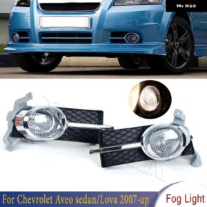シボレー 1セット アベオセダン/ロバ 2007-2008 フロント バンパー フォグライト ランプ足元 フォグランプ カバー フレーム グリル