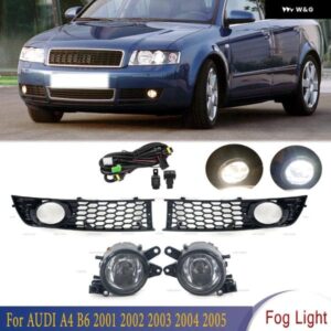 アウディ 1セット A4 B6 2001-2005 LED ハロゲンフロント バンパー フォグランプ フォグランプ カバー グリル と ケーブル 8E0941700 8E0941699 8E0807681