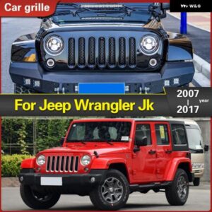 ジープ インサート ABS フロント グリル メッシュ レーシング グリル キット ラングラー JK 2007-2017 レーシング グリル