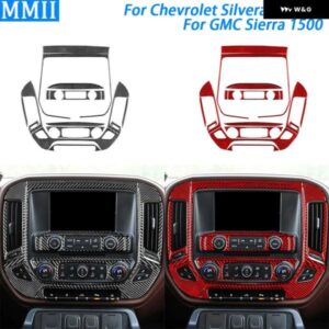 シボレー シルバラード GMC シエラ 2014-2018 カーボン中央 制御 ラジオ CD AC パネル カバー カーアクセサリー ステッカー