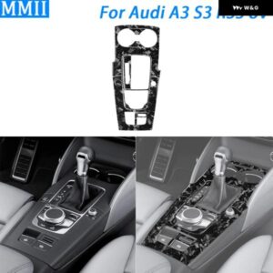 アウディ A3 S3 RS3 8V 2013-2019 カーボン ギア シフト ウォーターカップ ホルダー パネル トリム セットカー インテリア アクセサリー ステッカー