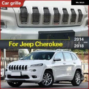 ジープ グランド チェロキー 2014-18 フロント グリル メッシュ レーシング グリル カバー 装飾 カバー ステッカー ステンレス