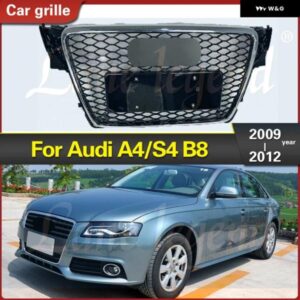 アウディ RS4 スタイル 覚悟 スリム トリム スリム ショート スティック アウトリング A4 S4 B8 2009-2012 シルバー ブラック RS スタイル フロント バンパ