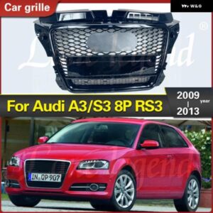 アウディ カーパーツフロント レーシング グリル フィット A3/S3 2009 - 2013 RS3 スタイル ABS クレームオート グリル アクセサリー