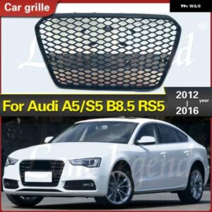 アウディ RS5 スタイル フロント スポーツ ヘックスメッシュ ハニカム フードエリート フレーム ブラックウォーク A5/S5 B8.5 2012-16