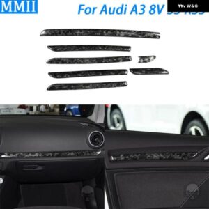 アウディ A3 S3 RS3 8V 2014-2020 カーボンボード ダッシュ ドア パネル カバー 装飾 車内アクセサリー