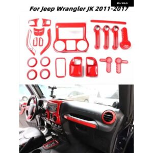 ジープ ラングラー JK 2011-17 アクセサリー ステアリングホイール センター コンソール 装飾 パネル ABS ステッカー