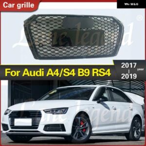 アウディ グリル A4/S4 B9 2017-2019 RS4 スタイル フロント ラジエーター グリル カーアクセサリー バンパー グリル メッシュカバー