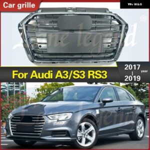 アウディ カーセンター グリル レーシング フロント バンパー ラジエーター グリル A3 S3 RS3 2017 2018 2019 カーアクセサリーアッパーセンター グリル