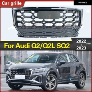 アウディ Q2 Q2L 2022 2023 完璧な一致 フロント グリル レーシング SQ2 スタイル グロスブラックフロント バンパー グリル