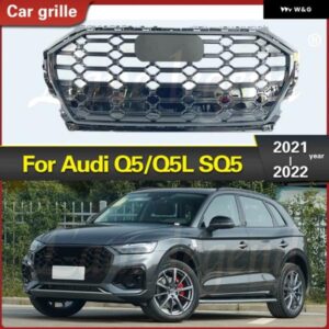アウディ Q5 Q5L 2021 2022 フロント バンパー アッパー グリル SQ5 スタイル グロスブラック ABS 吸気 グリル オートアクセサリー スタイリング