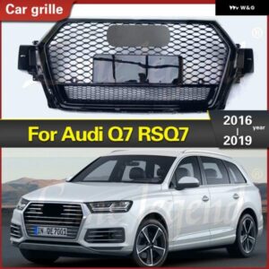 アウディ Q7 2016-19 覚悟 RSQ7 フロント バンパー ハニカム グリル 車 グリル ブラック レーシング グリル スタイリング