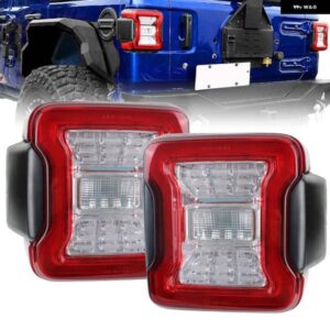 ジープ 2個 LED テールランプカーライトユーロバージョン ラングラー JL 2018 2019 リアランプ ブレーキ リバースライトデイタイムランニングライト