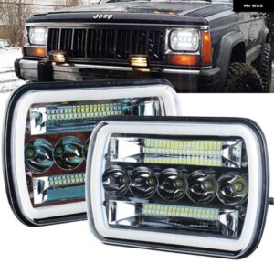 ジープ 7X6 LED ヘッドライト 5X7 LED ヘッドライト ウィンカー DRL ホワイトハローシールドビーム ヘッドランプ ラングラー YJ チェロキー XJ H6054 用