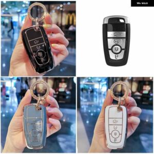 メッキ TPU キーケース フォード マスタング 2018 ECOSPORT リモート FOB シェルカバー キーバッグ キーホルダー オート