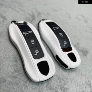 キーケースピュアホワイト ポルシェ 718 911 パナメーラ カイエン マカン ボクスターケイマンキーシェルカバー リモコン FOB 交換