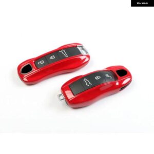 キーケースカーマインカラー ポルシェ 718 911 パナメーラ カイエン マカン ボクスターケイマンキーシェルカバー リモコン FOB 交換