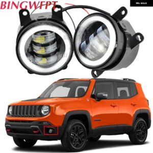 ジープ フォグランプ ヘッドライト レネゲード BU コンパス チェロキー LED エンジェル アイ フォグランプ フォグ ライト ジャガー ポルシェ カイエン 955