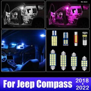 ジープ コンパス 2018-22 15個 LED 電球 インテリア ドームランプゴーブボックス バニティミラー トランク ライトアクセサリー