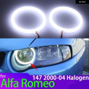 アルファロメオ 147 2000-2004 ハロゲン ヘッドライト 6000K ホワイト SMD LED エンジェルアイリングキット