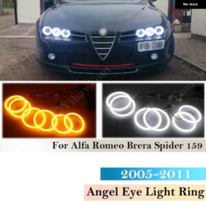 アルファロメオ 6個 159 2005 ~ 2011 SMD スイッチバック LED エンジェルアイリング DRL トリム キット ウィンカー 6000K