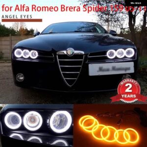 アルファロメオ DRL 超高輝度 6個 デュアルカラー ブレラスパイダー 159 2005-2011 コットン LED エンジェルアイズ リングキット