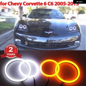 シボレー コットン LED エンジェルアイキット リング ヘッドライト ランプ コルベット 6世代 C6 2005-2013 超高輝度リペア