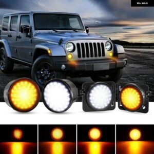 ジープ スモーク レンズ LED ウインカー + フェンダーフレアサイドライト ラングラー JK 2007-2017