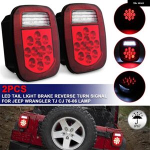 ジープ 39 LED 赤 + 白ダブルカラー テールライト ブレーキリバース ウィンカーライト ラングラー TJ CJ 76-06