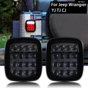 ジープ 2ピース /セット 16 LED 汎用 テールライト ブレーキリバースライト ラングラー YJ TJ CJ