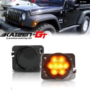 ジープ アンバーイエロー LED 車フロントフェンダー サイドマーカー インジケータライト ラングラー JK JK アンリミテッド 2007-2018 ウィンカーライト