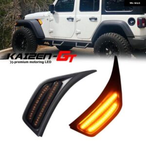 ジープ スモーク レンズ アンバー LED フロントフェンダー サイドマーカー ライト ウィンカーランプ 2018-2021 ラングラー JL JLU スポーツ ルビコン サハラ